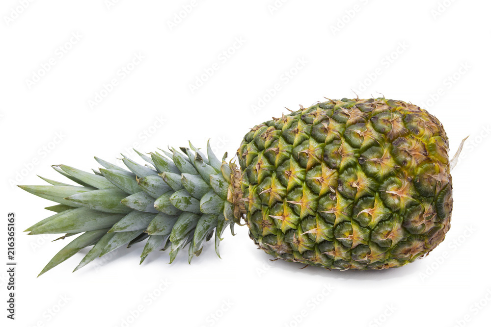 tropical summer fruit, pineapple on white background tropical summer fruit, pineapple on white background