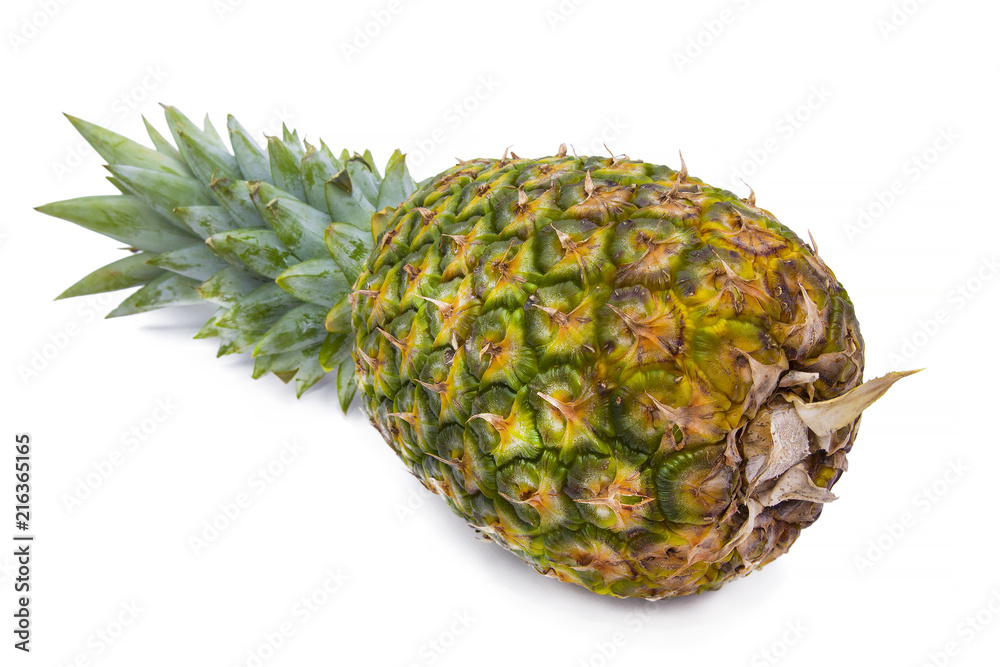 tropical summer fruit, pineapple on white background tropical summer fruit, pineapple on white background