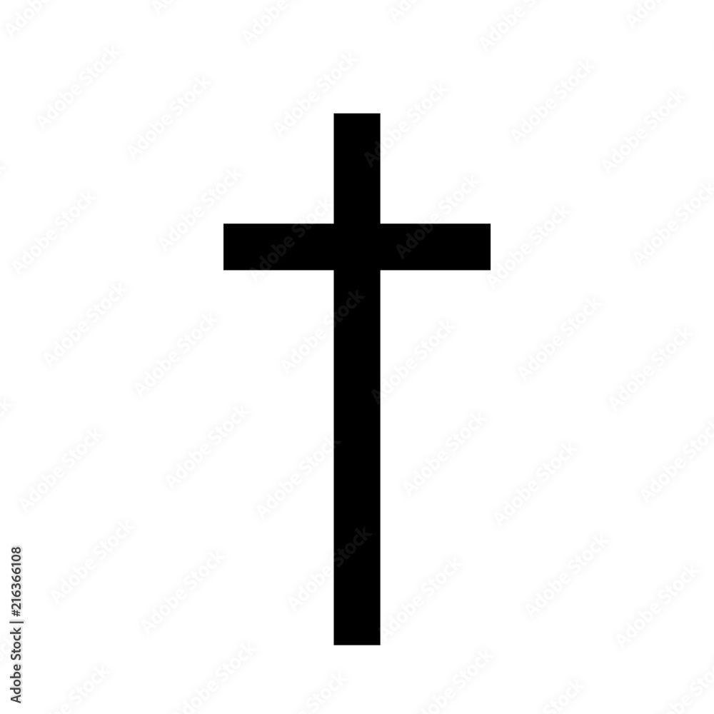 Christian Cross icon Latin Cross icon on background vector