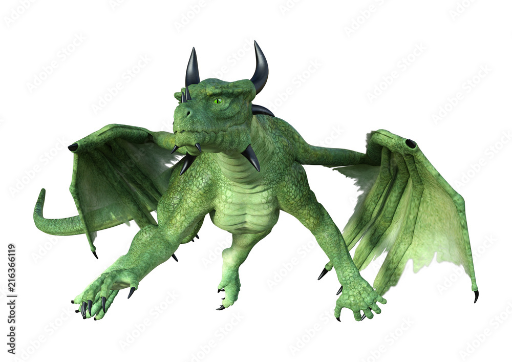 Fototapeta premium 3D renderowania Fantasy Dragon na białym tle