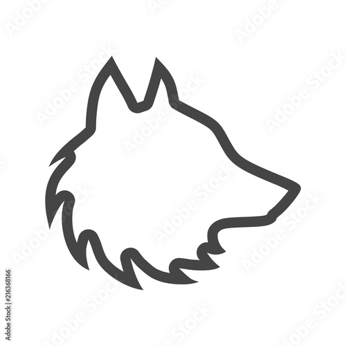 Black wolf howl emblem or logo photo