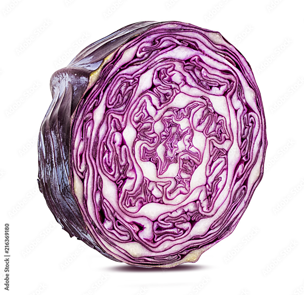 Fresh red cabbage isolated on white background with clipping path Fresh red cabbage isolated on white background with clipping path