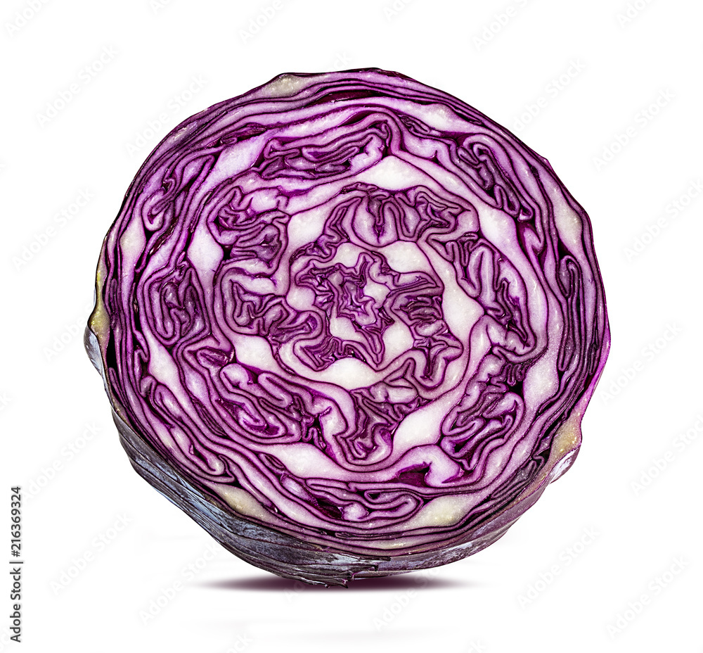 Fresh red cabbage isolated on white background with clipping path Fresh red cabbage isolated on white background with clipping path