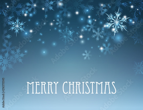 Merry Christmas Winter Snowflake Background