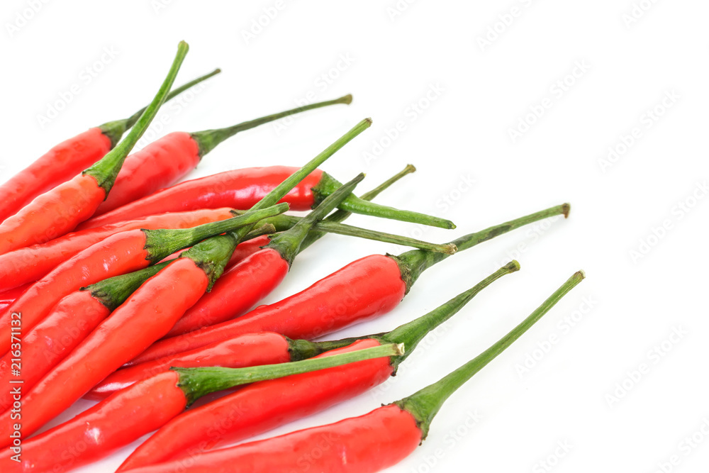 chili pepper red spicy vegetable on white background