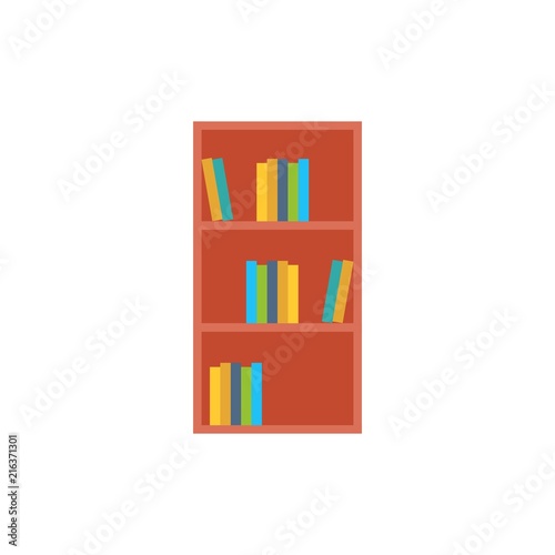 book shelf icon, flat design