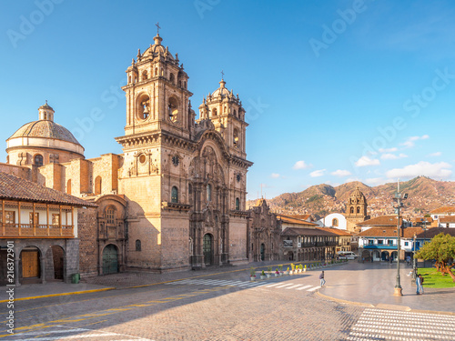 The Plaza de Armas in Cusco, the landmark of Peru. photo