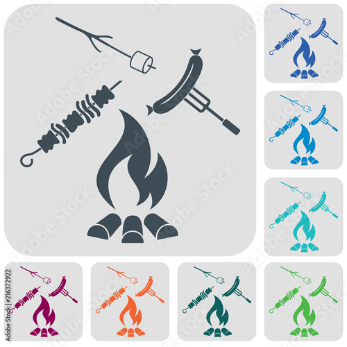 Grilled sausage, zephyr and  kebab icon