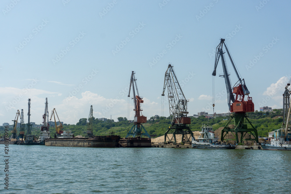 The river port on the Volga River, the city of Ulyanovsk, Russia.