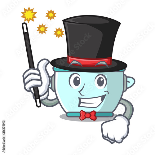 Magician steel pot mascot cartoon