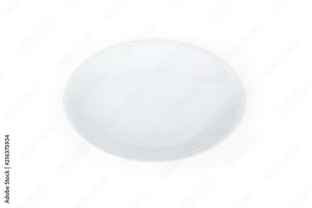 white plate empty on white background