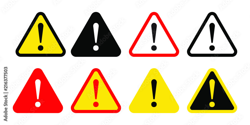 Danger sign, warning sign, attention sign. Danger icon, warning icon, attention icon. - obrazy, fototapety, plakaty 