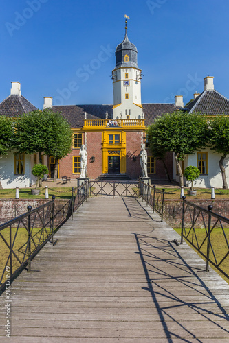 Bridge leading to the Fraeylemaborg mansion in Slochteren, Netherlands photo