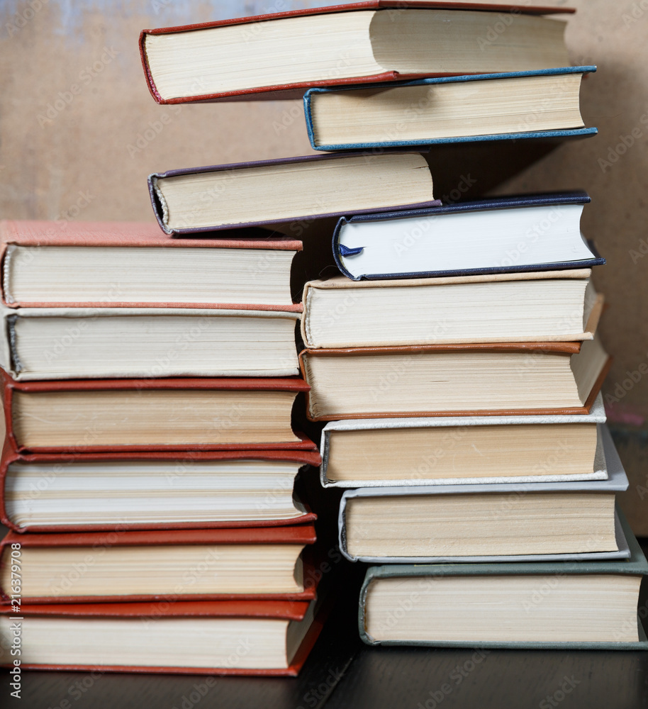 Stack of books background. many books Stack of books background. many books