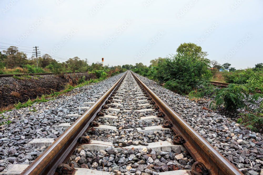 railway track train rail railroad travel transportation outdoor background