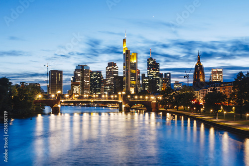 Frankfurt city view from river Main