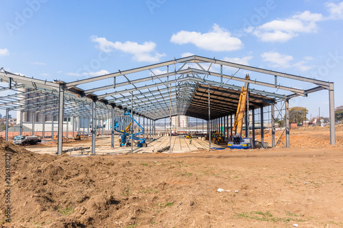 New Factory Steel Structure Construction Halfway