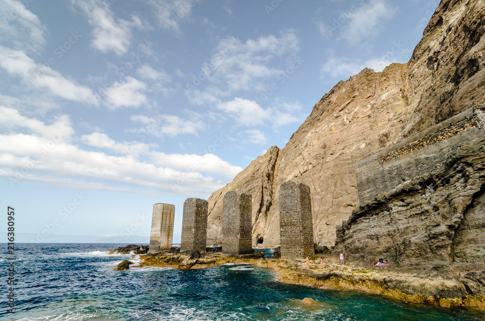 Stone towers in La Gomera island, Canary islands