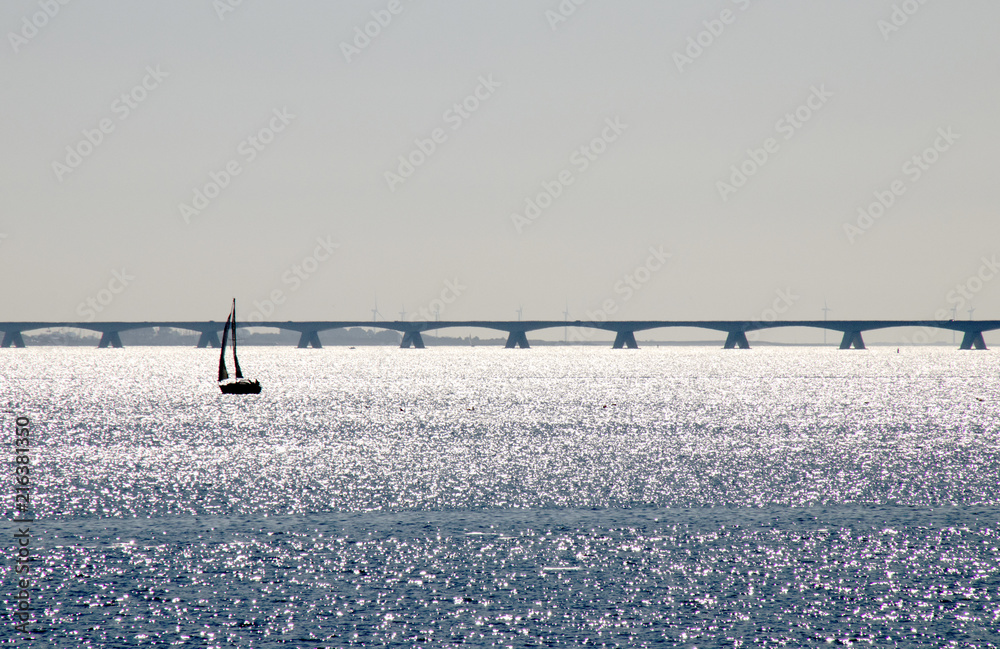 nice view on the Eastern Scheldt and in the distance the Zeeland Bridge