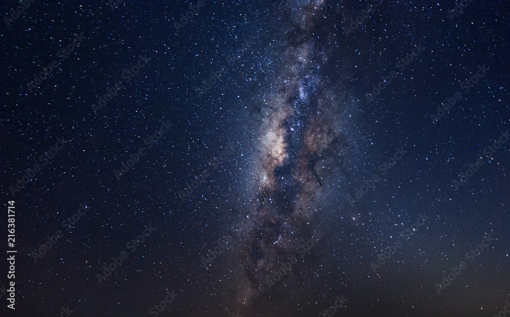 Fototapeta premium Milky Way Galaxy with stars and space dusts. soft focus and noise due to long expose and high iso.