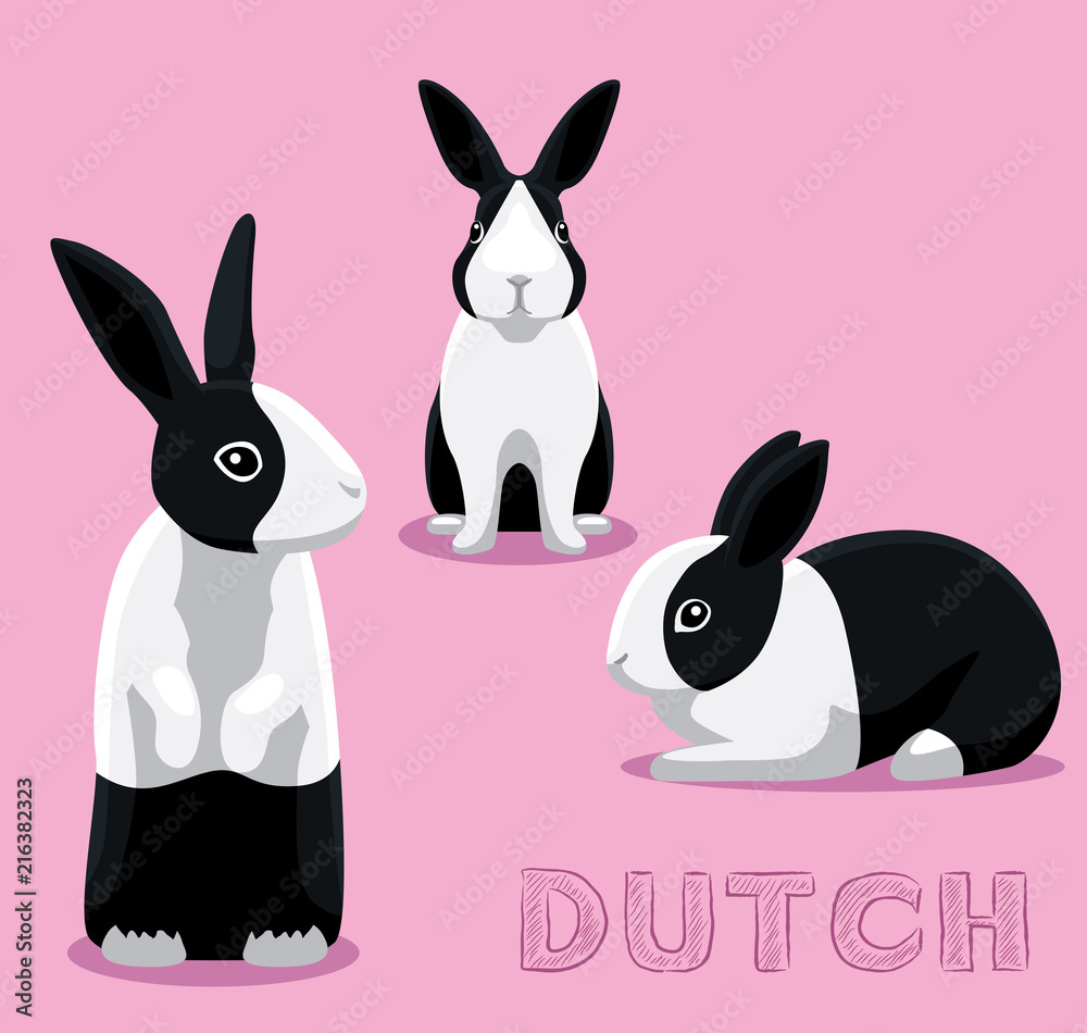 Naklejka premium Rabbit Dutch Cartoon Vector Illustration