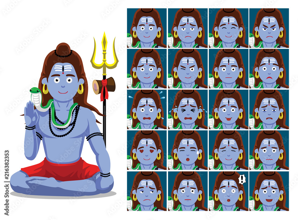 Hindu God Shiva Cartoon Emotion faces Vector Illustration Stock Vector | Adobe Stock Hindu God Shiva Cartoon Emotion faces Vector Illustration Stock Vector | Adobe Stock