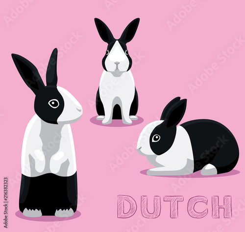 Rabbit Dutch Cartoon Vector Illustration