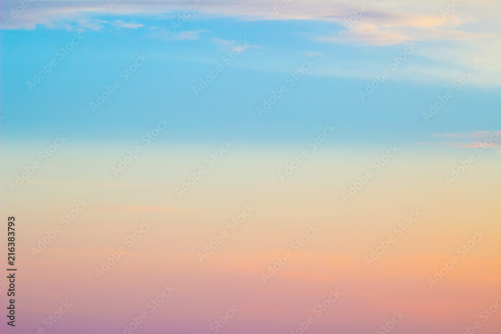 Colorful sky with clouds at sunset, abstract background