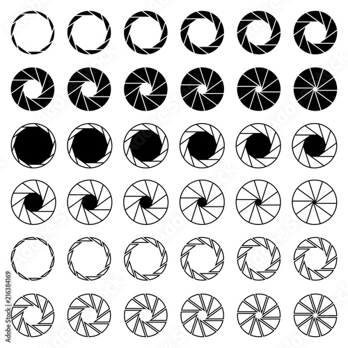 10 Blades Camera Aperture Shutter Icons
