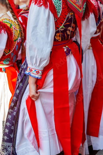 Detail of Slovak folk costume for women