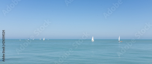Seascape with sailboats Normandy, France