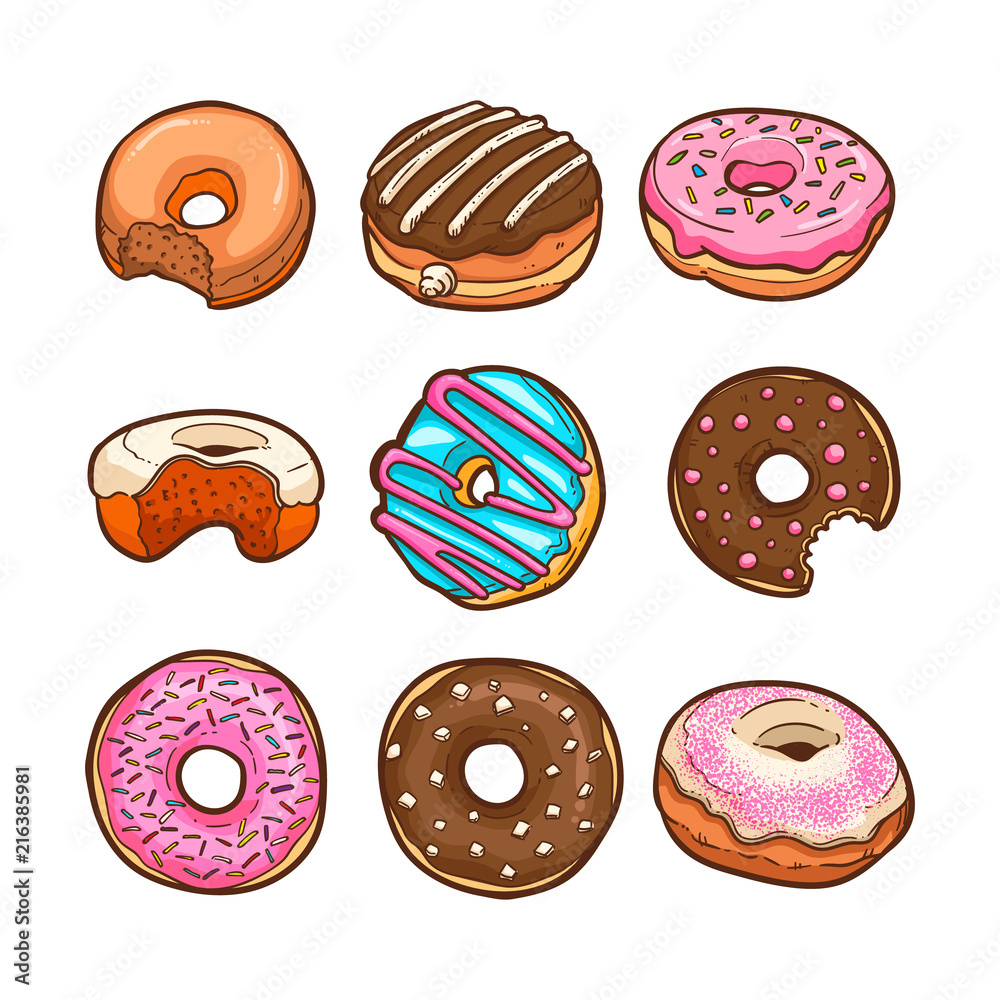 cute doughnut vector illustration
