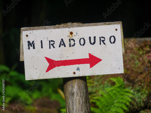 Portugese sign with the letters Miradouro which means viewpoint