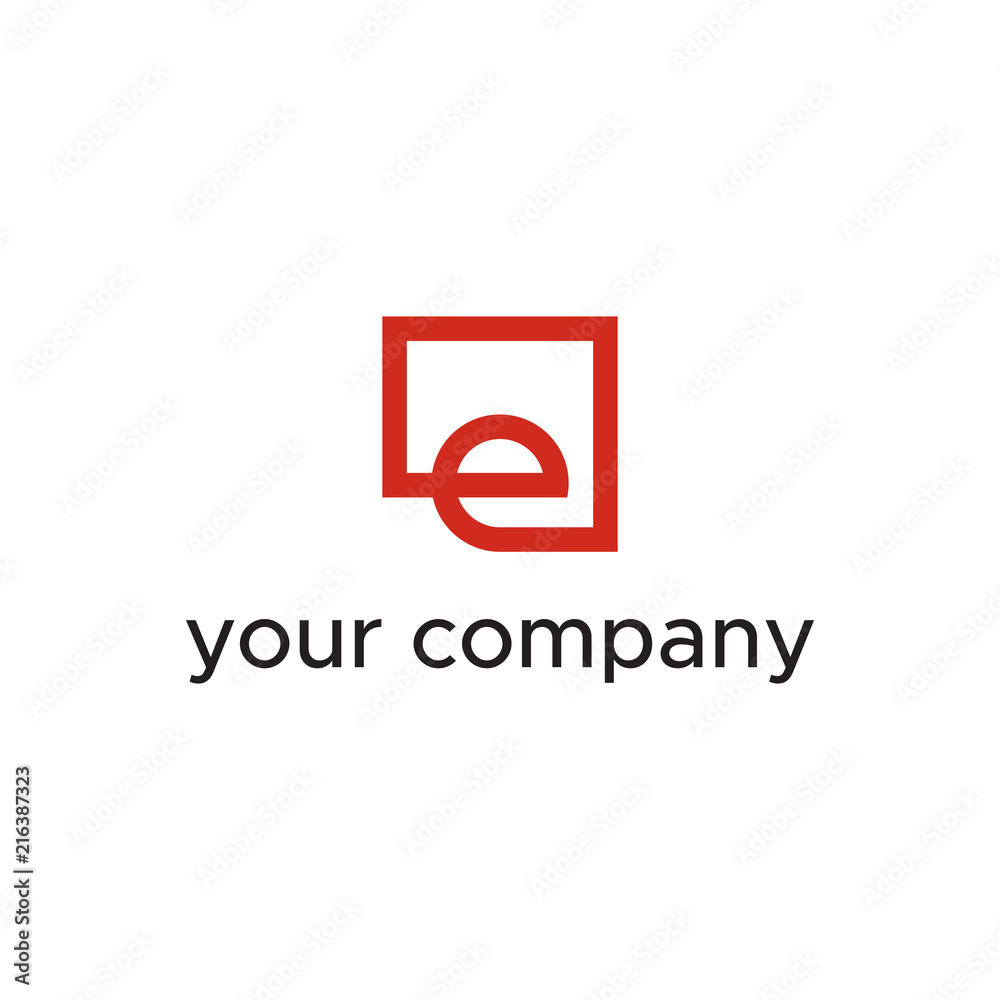 E letter abstract logo square E letter abstract logo square