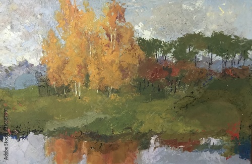 autumn tree oil paint