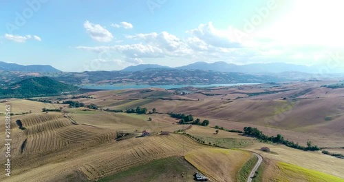 Aerial view of valley Cairano in Italy. Shot in 4k photo