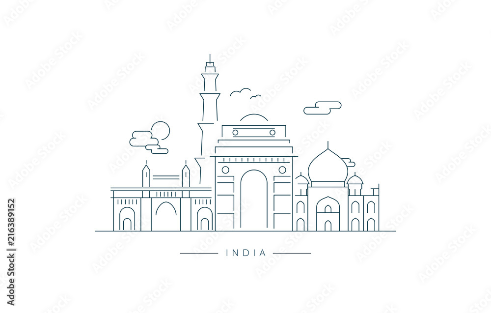 ArtsIndia Black & White Digital Illustration of India Gate Perfect Wall  Decor & Gift Option (Material: Canvas, Size: 10