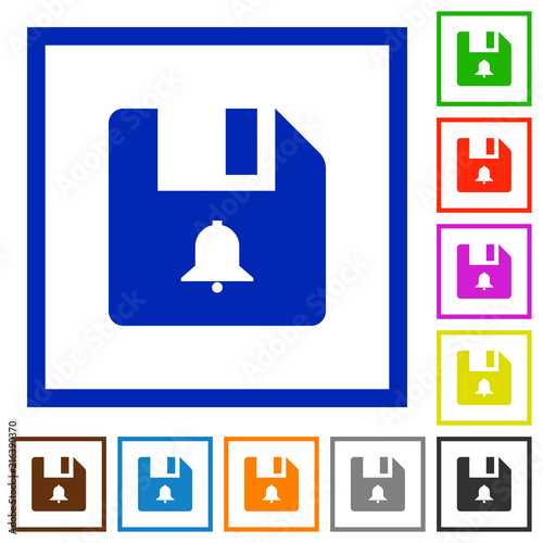 File alerts flat framed icons
