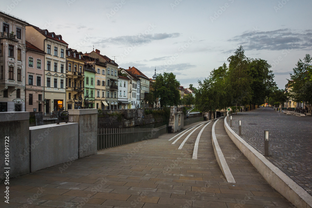 Boulevards over the Lublanica river, Ljubljana, Slovenia
