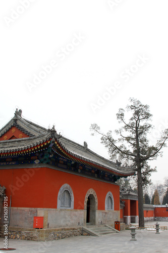 Zhengjue Temple architecture landscape in Old summer palace ruins park, Beijing, China © junrong