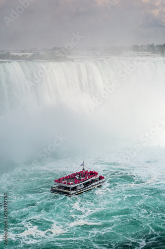 Boat at the Base of Niagara Falls, Canada © Richard