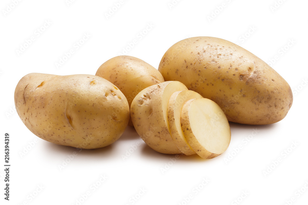 Young potatoes isolated on white background Young potatoes isolated on white background
