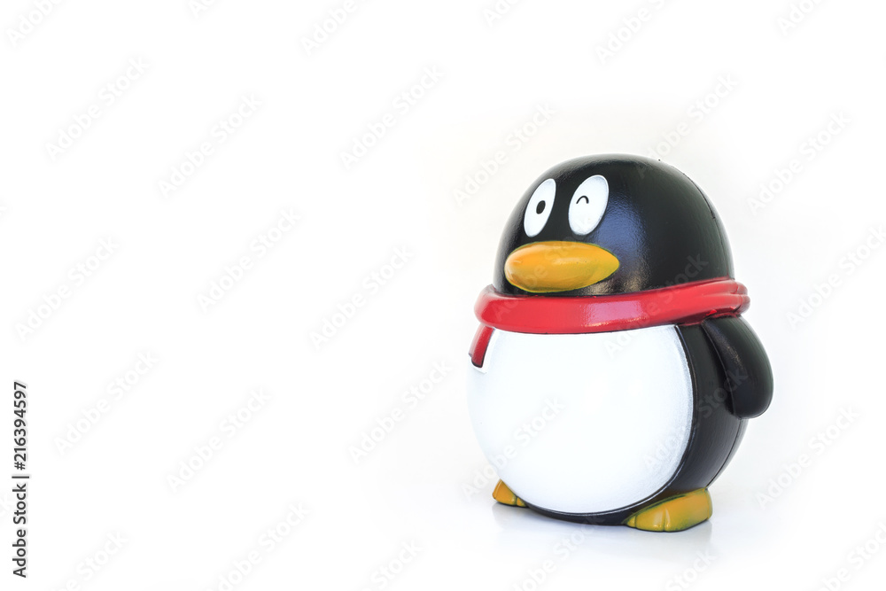 penguin toy decoration figurines on white background penguin toy decoration figurines on white background