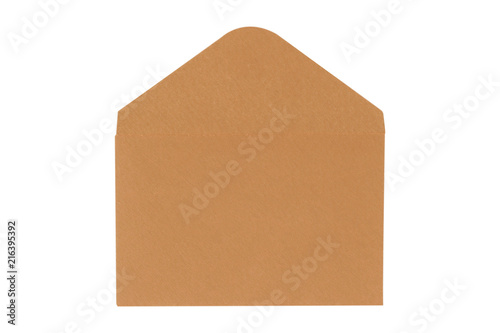 Brown envelope isolated on white background. clipping path