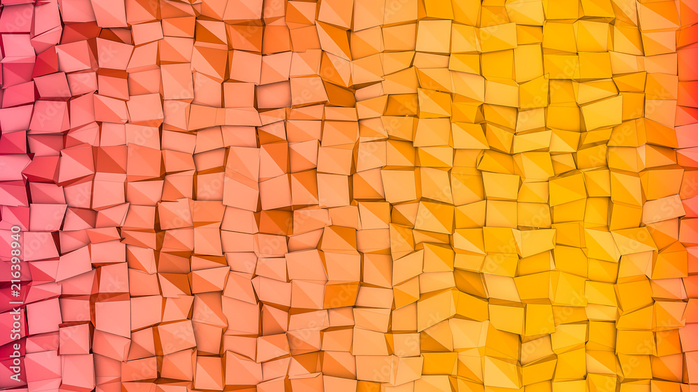 Fototapeta premium red orange low polygonal background. 3D rendering