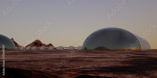 Extremely detailed and realistic high resolution 3D illustration of a Mars like Landscape