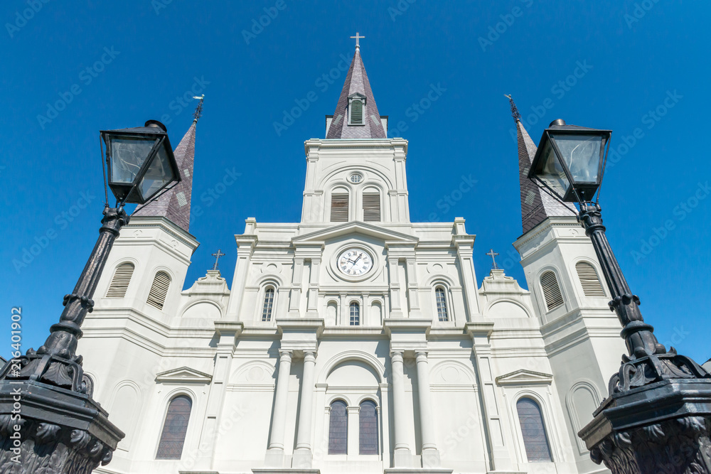 Saint Louis Cathedral and Jackson Square in New Orleans, Louisiana, United States