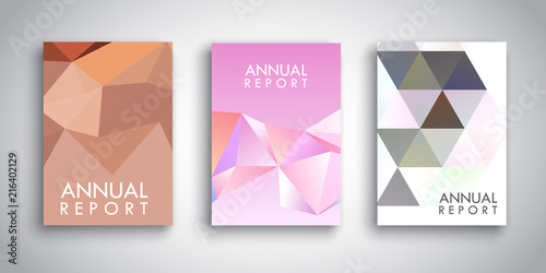 Brochure templates with abstract low poly designs