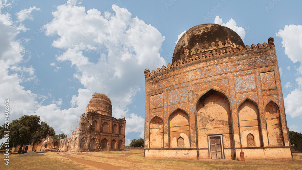 India Bidar. Ruined dome of the ancient mosque