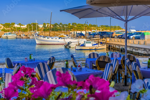 Romantic scene of Portopetro harbor of Palma de Mallorca in summer holiday - Spain